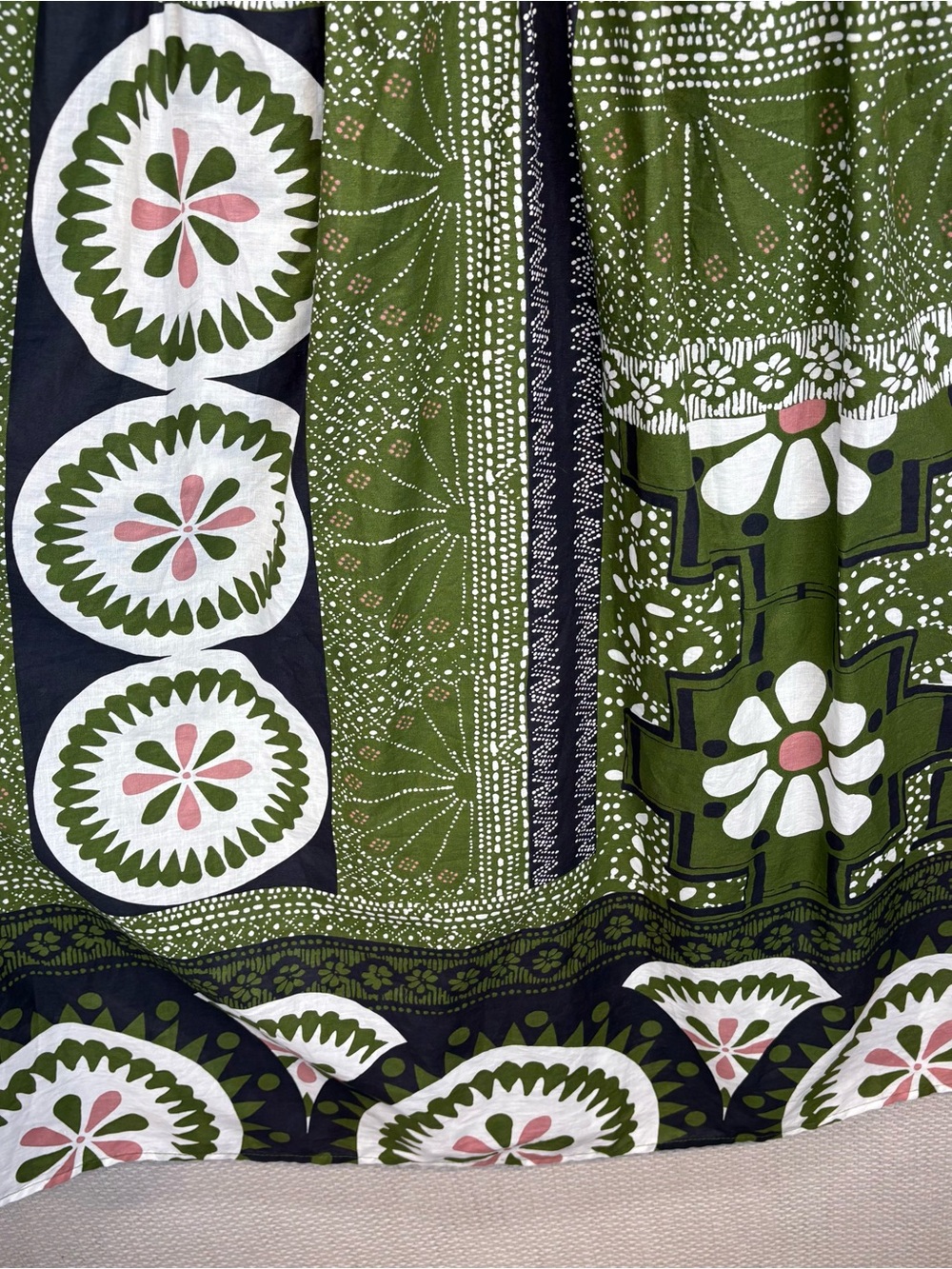 Estelle Ethereal Print Green Maxi Dress Sz 2X Boho Pockets Floral Hippie Cottage - Picture 9 of 15